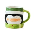thumbnail image 2 of Glass Bottle,Festive 3D Ceramic Christmas Mug: Santa Snowman Reindeer & Penguin Travel Cup, 2 of 9