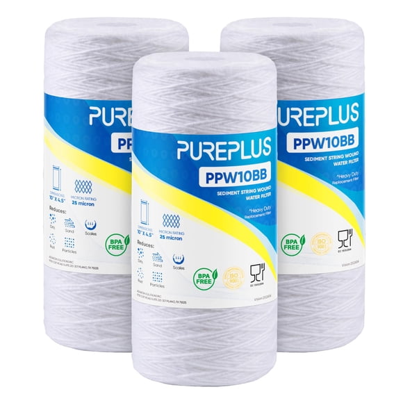 Cartucho de Filtro de Agua PUREPLUS 25 Micrones 10x4.5 Paquete de 3