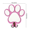 thumbnail image 2 of Wooden Paw Print Wall Hook, Decorative Dog Leash Stand Hanger with Metal Hook, Rustic Pet Supplies Organizer for Entryway, Cute Gift for Dog Lovers​, Pink, 2 of 6