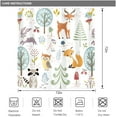 thumbnail image 3 of Kids Woodland Shower Curtain for Bathroom Decor 72Wx72H Cartoon Animals Boys Girls Children Cute Funny Colorful Wildlife Art Printed Fabric Polyester Waterproof 12 Pack Plastic Hooks, 3 of 6