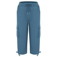 thumbnail image 3 of Women's Lightweight Hiking Pants - Quick-Dry Travel Pants with Pockets Elastic Waist Outdoor Trousers for Trekking & Camping, Blue Women Lightweight Hiking Pants Casual Pants with Pockets Travel, 3 of 4