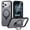 Black, variant on For iPhone 16 Pro Max Case With Invisible Magnetic O-Ring Stand Military-Grade Shockproof Phone Case,Khaki,For iPhone 16 Pro Max