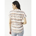thumbnail image 2 of Moomaya Printed V-Neck Long Tops For Women, Short Sleeve Regular Fit Shirt, 2 of 8