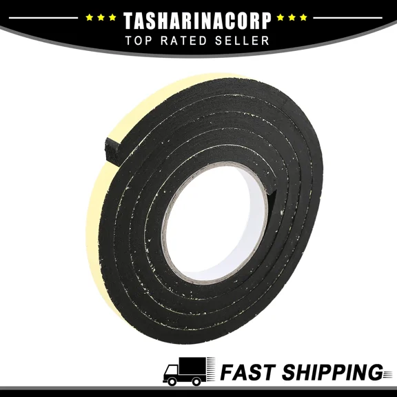 ZYLER- Piece Of 1 6.6Ft X 3/5 Inch Foam Seal Tape Car Door Window Sealing Strip Black