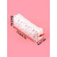 thumbnail image 2 of 1pc Pink Floral Printed Pencil Case, Minimalist Girl's Style School Desk Stationery Storage Bag, 2 of 5