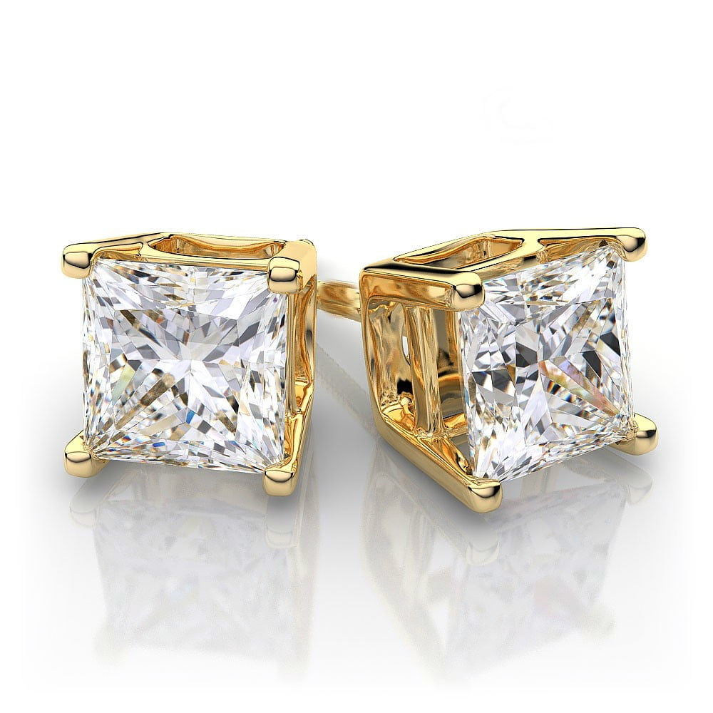 Men's 1/4 CT. T.W. Composite Diamond Square Stud Earrings in Stainless  Steel | Zales