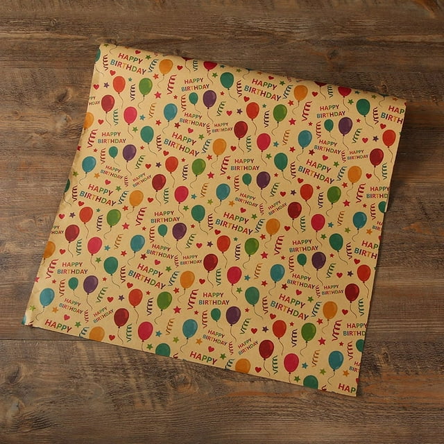Vibrant DIY Birthday Gift Wrapping Paper Set - Thickened with Colorful Balloon Prints, 70x50cm, 10 Sheets - Cute Patterns for Party Presents, Strong & Tear-Resistant, Perfect for Special Occasion
