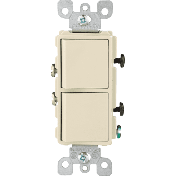 Leviton 15A Duplex Receptacle in Ivory — UL Listed for US Residential Electrical Code Compliance, Drop-in NEC-Standard Wiring