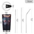 thumbnail image 3 of SKYSONIC Wolf Tumbler Stainless Steel Double Wall Vacuum Reusable Insulated Mug with Straw and Built-in Coaste for Cold and Hot Beverages, 20oz, 3 of 7