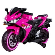 kids motorcycle,Tamco 12V motorcycle for kids 3 4 5 6 years Boys Girls 12v7ah kids motorcycle ride on toy with Training Wheels/manual throttle/ drive by hand /Lightting wheels Pink + Iron+Plastic + 50