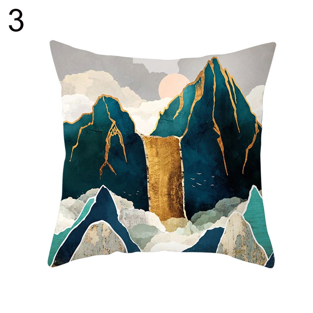 Forest Landscape Painting Print Waist Cushion Cover Pillow Case Home Decor Gifts 