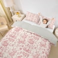 thumbnail image 2 of Erosebridal Vintage Rabbit Duvet Cover Set for Kids, Pink Beige Bedding Full, Gray Reversible, 3pcs 1 Duvet Cover and 2 Pillowcases, No Comforter, 2 of 6