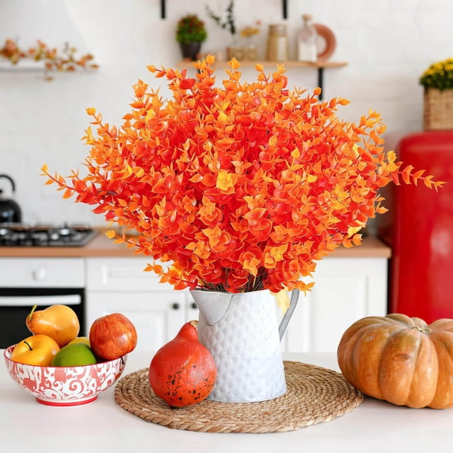 onlyliua Ofertas Flash Del Día Solo Online Plantas de Otoño Artificiales, 7 Tenedores, Decoración Navideña para Hogar y Jardín, 10 Unidades