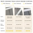 thumbnail image 6 of NICETOWN Linen Door Curtains for Door Window, 100% Blackout French Door Curtains Full Light Blocking Privacy Thermal Insulated Window Drapes for Glass Door, Grey, 26"x80", 1 Panel, 6 of 6