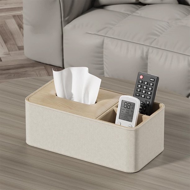 Cipaher Caja de Pañuelos de Escritorio de Gran Capacidad Organizador Mando a Distancia Lujo Moderno