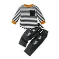 thumbnail image 1 of Gibobby Conjunto 2 uds. para bebé y niño Conjunto de ropa con estampado de y bolsillo de manga larga para niños pequeños(Negro, 18-24 Meses), 1 of 5