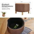 thumbnail image 3 of Round Coffee Table with Storage for Bedroom Living Room Round Ottoman as a Foot Rest Multi-Function High-Capacity Cotton and Linen Fabric Natural Color Desktop Natural Color Feet, 3 of 4