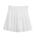thumbnail image 1 of Faldas deportivas de cintura alta Falda plisada corta Vestidos escolares para niñas adolescentes Tenis Scooters Talla M (Blanco), 1 of 4