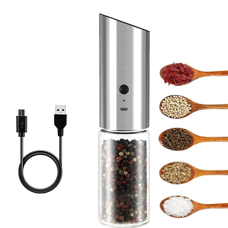 HomChum USB Rechargeable Electric Salt and Pepper Grinder Set