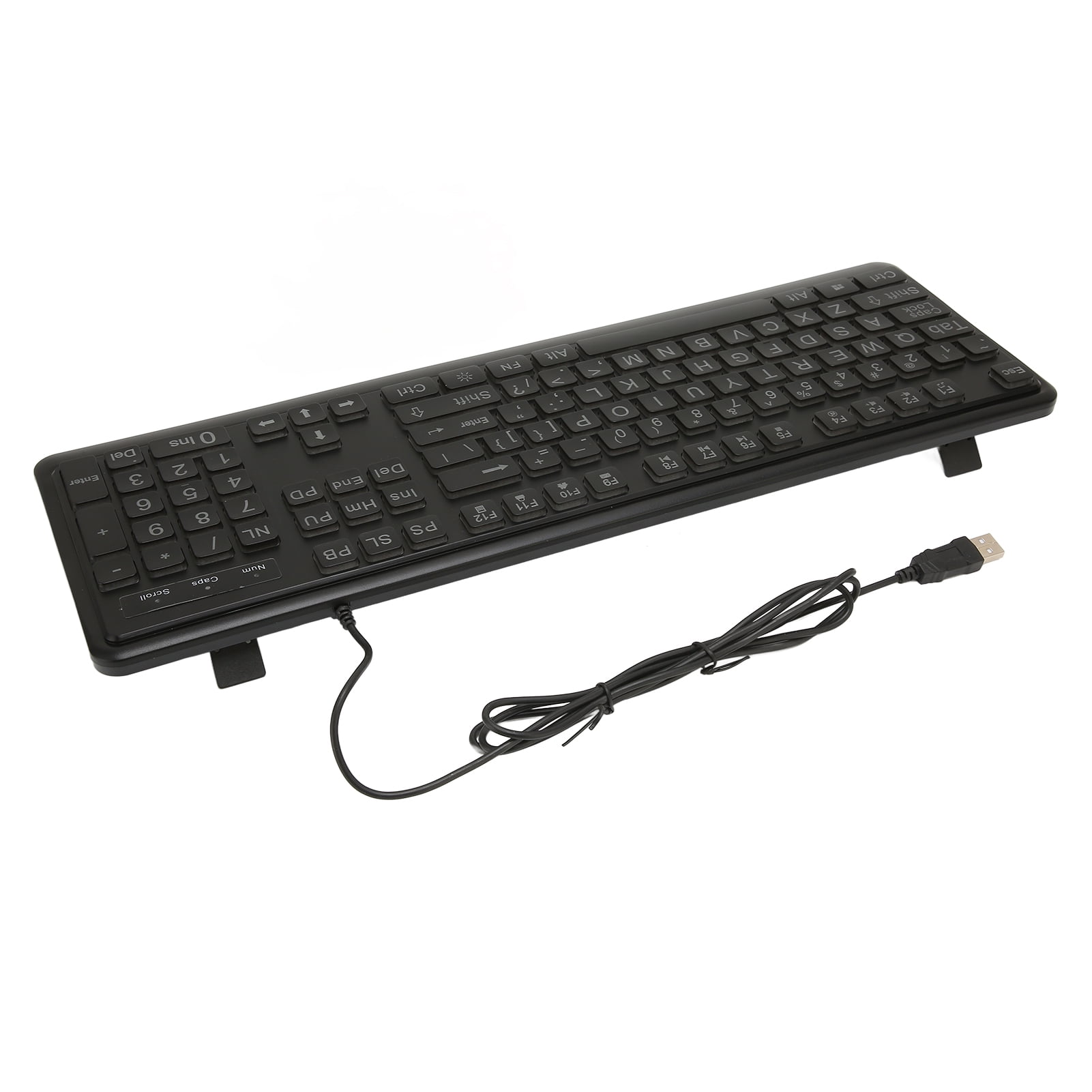 Fyydes Large Print Keyboard Large Bold Letters 104 Keys Standard Full Size USB Wired White LED Backlit Computer Keyboard,Large Print Keyboard,Lighted Keyboard