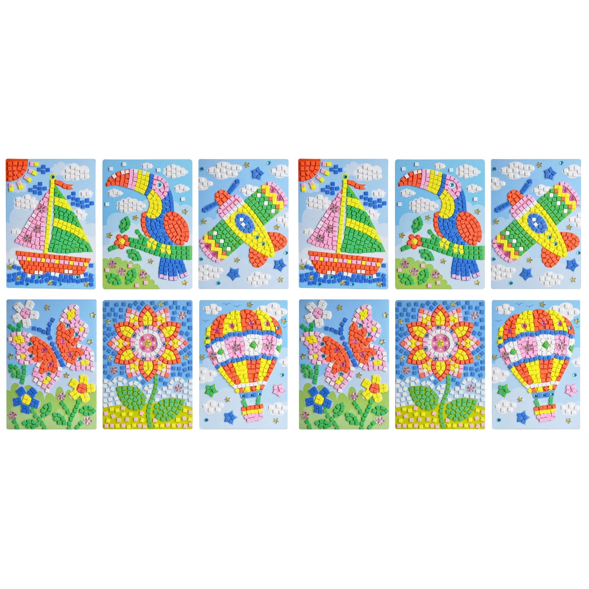 Frcolor Mosaic Sticker Kids Art Children Crafting S Mosaics Sticky Sticker Diamonds Eva Picture