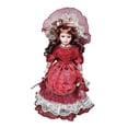 thumbnail image 3 of Muñeca de porcelana de 41 cm, adorable figura coleccionable antigua, para vestir, hecha de Burdeos, 3 of 9