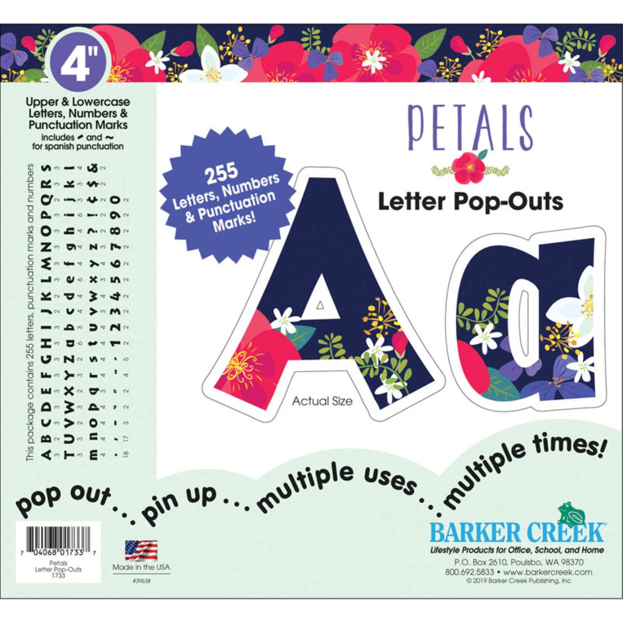 Barker Creek Petals 4' Letter Pop-Outs ̶ 255 Characters