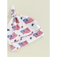 thumbnail image 6 of BemeyourBBs Newborn 4th of July Romper American Flag Long Sleeve Jumpsuit Hat, 6 of 9