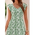 thumbnail image 5 of PRETTYGARDEN Women's Summer Flowy Maxi Dress Casual Cap Sleeve V Neck Smocked Beach Sundress, 5 of 5