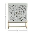 thumbnail image 5 of DecMode 30" x 42" White Wood Intricately Carved 1 Shelf and 2 Doors Floral Cabinet, 1-Piece, 5 of 17