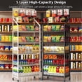 thumbnail image 2 of 5 Tier Metal Retail Display Rack, Floor Stand for Snack Display, Storage Shelf Organizer for Potato Chip Snack, Concession Stands with Wheels and Hooks, 2 of 8