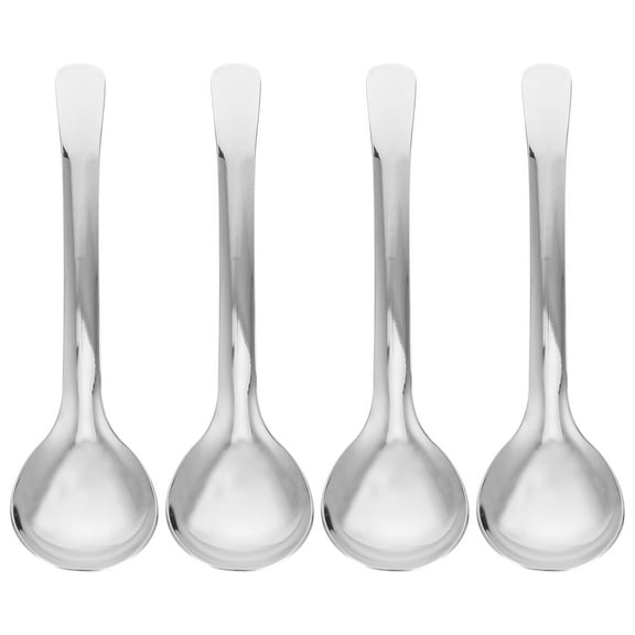 4pcs Metal Serving Spoons Stainless Steel Soup Ladles Kitchen Soup Spoon Stainless Steel Scoop Hotpot Spoon Noodles Spoon