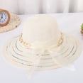 thumbnail image 4 of Sun Hats for Women Summer Beach Wide Brim Upf 50+ Panama Fedora Foldable Packable Hat Floppy Straw Hat, 4 of 4