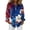 Blue, variant on Womens Usa 250th Anniversary Shirt 4th Of July American Flag Elements Shirts Patriotic Long Sleeve V Neck Butoon Down Shirt Dark Blue S
