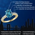 thumbnail image 2 of Gem Stone King 14K Two Tone Gold London Blue Topaz and Lab Grown Diamond Engagement Ring for Women | 4.85 Cttw | Oval 11X9MM | Gemstone November Birthstone | Size 8, 2 of 6