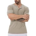 thumbnail image 5 of ICEMOOD Mens Dry Fit Henley Shirt Short Sleeve Gym Tshirt Cool Feeling Summer Basic 3 Button Tee, 5 of 6
