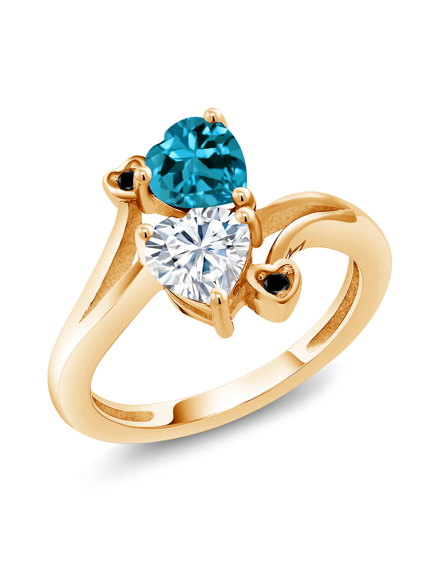 Details about   Natural 5MM London Blue Topaz Gemstone 925 Sterling Silver Cluster Wedding Ring 
