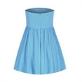 thumbnail image 5 of Jinhomg Women's Summer Strapless Dress Sleeveless Ruched Mini Dresses Elegant A Lined Bubble Wedding Club Party Dress Blue M, 5 of 10