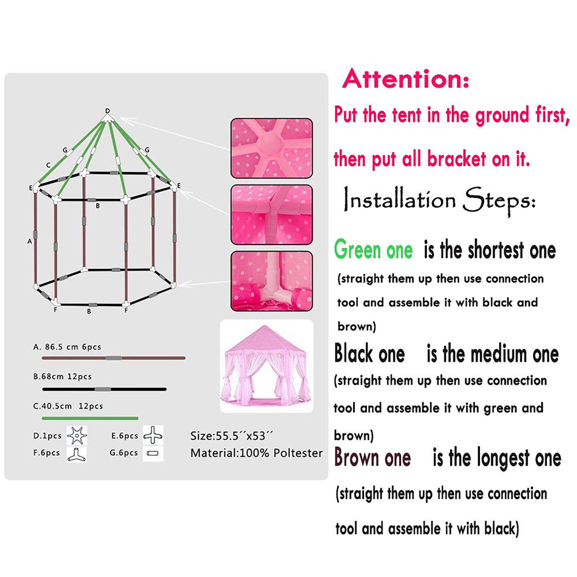 Tents for Girls, Princess Castle Play House for Child, Outdoor Indoor Portable Kids Children Play Tent for Girls Pink Birthday Gift Tents for Girls, Princess Castle Play House for Child, Outdoor Indoor Portable Kids Children Play Tent for Girls Pink Birthday Gift
