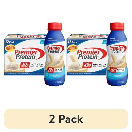 (2 pack) Premier Protein Shake, Vanilla, 30g Protein, 11.5 fl oz, 12 Ct