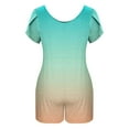 thumbnail image 5 of Qiopertar Plus Size Jumpsuit for Women Casual Loose Puff Sleeve Romper Gradient Print with Pockets Summer Beach Vacation Oversized Shorts, Green S, 5 of 5