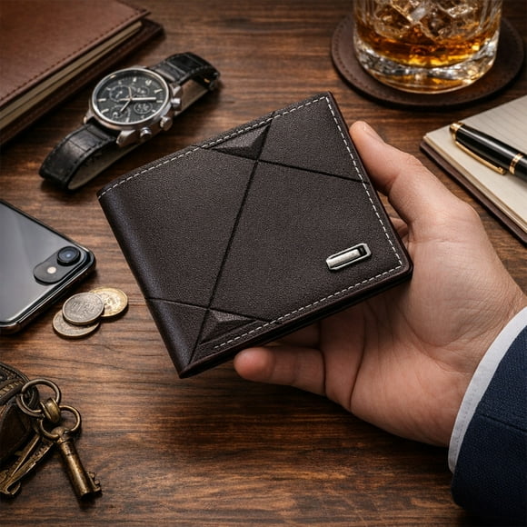 Cartera Delgada para Hombres con Clip para Dinero, Cartera Sencilla Billetera Bifold con Compartimento para Tarjetas, Cartera con Monedero