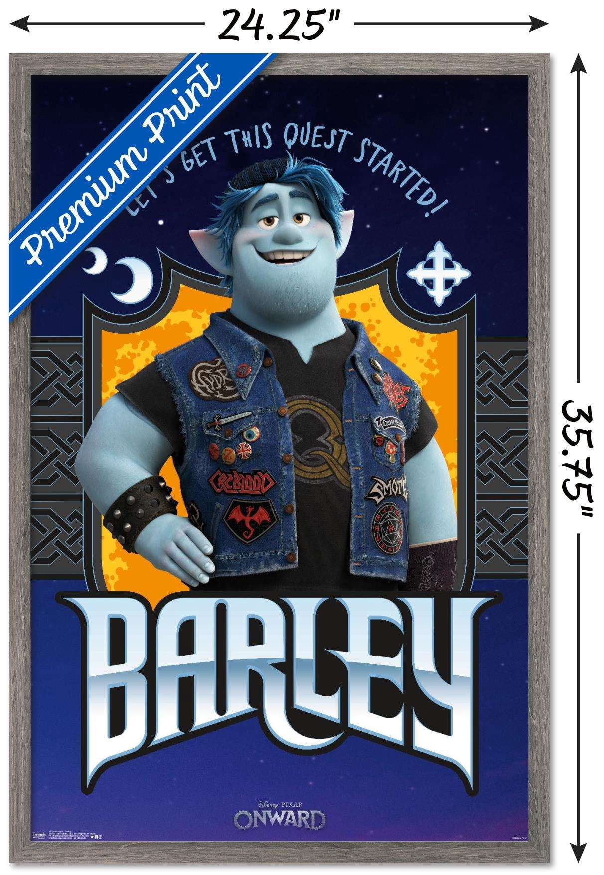 Disney Pixar Onward - Barley Wall Poster, 22.375" x 34", Framed
