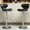 Dark Brown, variant on Swivel Barstool with Footrest, Grey Faux Leather Set of 2 / For Casual Home Use
