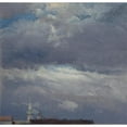 thumbnail image 2 of Johan Christian Dahl 15x15 Gold Ornate Wood Frame and Double Matted Museum Art Print Titled - Stormclouds Over the Castle Tower in Dresden (circa 1825), 2 of 4