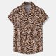 thumbnail image 2 of Hombres Casual Botones Playa Sin posicionamiento Estampado floral Turndown Camisa de manga corta Blusa Pompotops oipoqjl49575, 2 of 9
