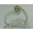thumbnail image 3 of LBG British Made 14k White Gold Natural Peridot Womens Engagement Ring - 33 size options - Size 10.75, 3 of 5