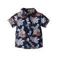 thumbnail image 2 of Camisa hawaiana de manga corta con botones para niño, de Honeeladyy, en liquidación por menos de $5.00. Camisa playera de verano para uso diario (azul marino, 8-9 años)., 2 of 3