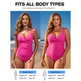 thumbnail image 6 of RELLECIGA Women's Plus Size Twist Front One Piece Swimsuit for Lady Ruched Tummy Control One Piece Bathing Suits for Women Hot Pink Size XXL, 6 of 12