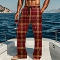 thumbnail image 6 of Men's Plaid Pajama Pants with Pockets & Drawstring Waist Straight Leg Lounge Bottoms Soft Sleepwear Funny Xmas Print Amusing Christmas Loungewear Casual Pajamas Novelty Sleepwear, 6 of 8